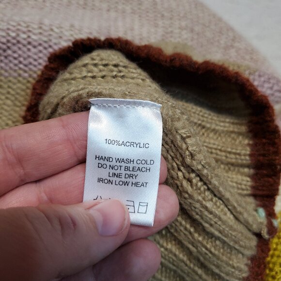 Anthropologie Ee:Some Metallic Turtleneck Fairy Bohemian Cropped Knit Sweater M - Picture 8 of 9